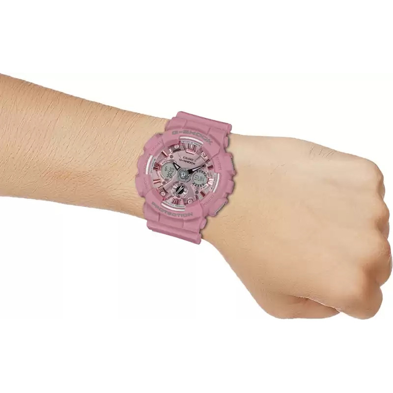 JAM TANGAN  CASIO G-Shock S Series Digital Analog Dial Pink Resin Strap