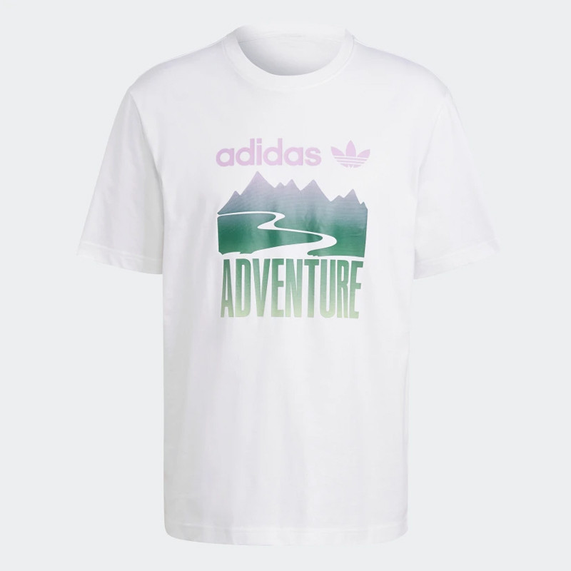 Baju Sneakers Adidas Adventure Mountain Logo Tee White
