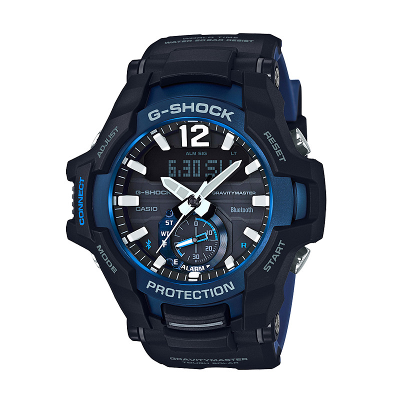 JAM TANGAN  CASIO G-Shock Gravity Master Digital Analog Dial Dual Color Resin Strap