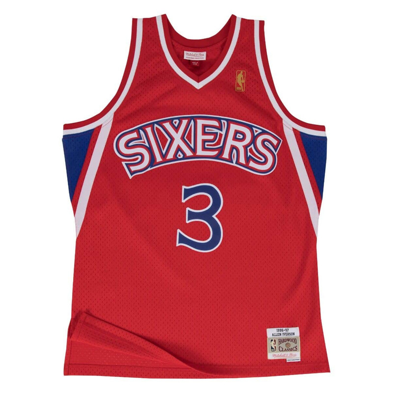 BAJU BASKET MITCHELL N NESS Allen Iverson Philadelphia 76ers Road 1996-97 Swingman Jersey