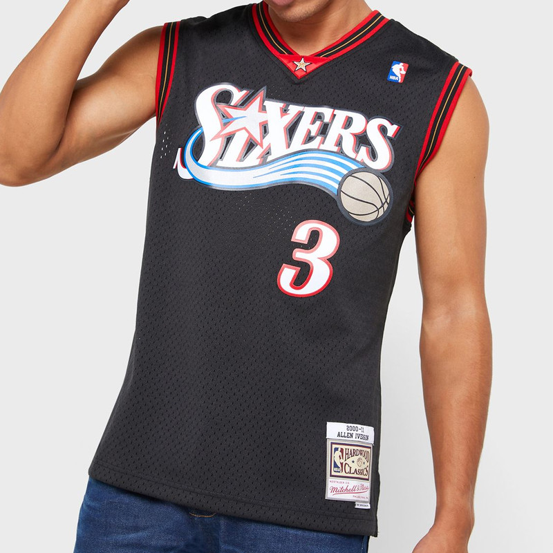 BAJU BASKET MITCHELL N NESS Philadelphia 76ers Road 2000-01 Allen Iverson Swingman Jersey