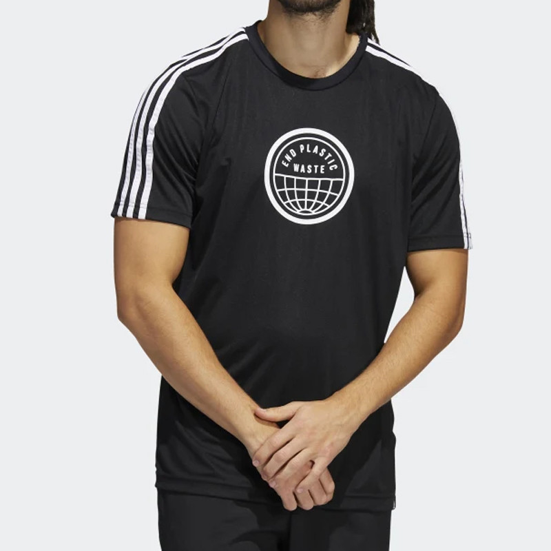 BAJU SNEAKERS ADIDAS PRIMEBLUE END PLASTIC WASTE 3-STRIPES GRAPHIC TEE