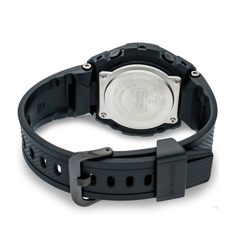 JAM TANGAN  CASIO G-Shock G-Steel Tough Solar Black Case Rubber Strap