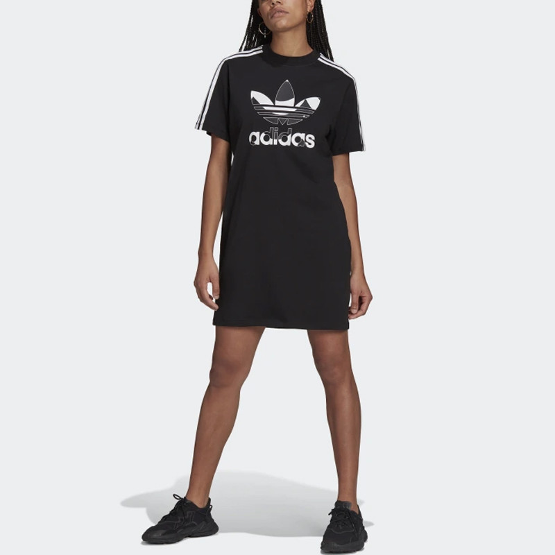 BAJU SNEAKERS ADIDAS MARIMEKKO TREFOIL PRINT INFILL TEE DRESS
