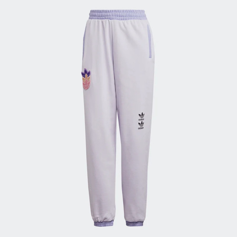 Celana Sneakers Adidas Wmns Logo Play Cuff Pants Purple Tint