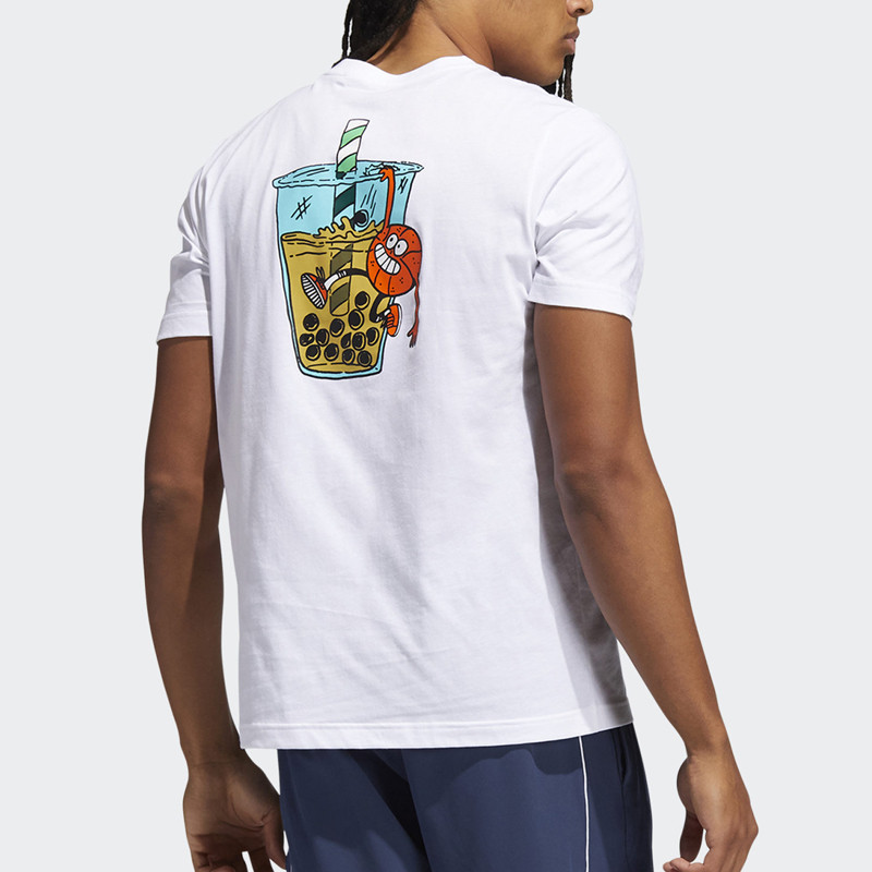 BAJU BASKET ADIDAS Lil Stripe Boba Graphic Tee