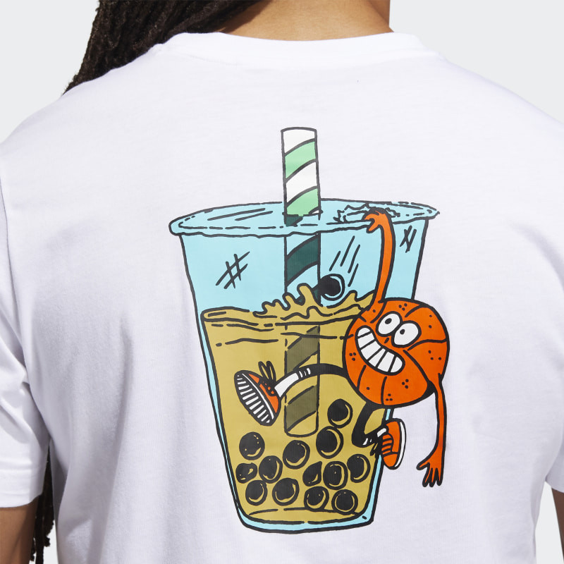 BAJU BASKET ADIDAS Lil Stripe Boba Graphic Tee