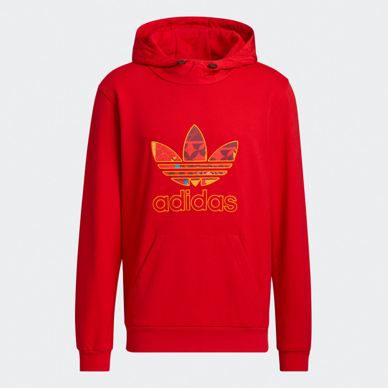 Baju Sneakers Adidas Cny Logo Hoodie Scarlet