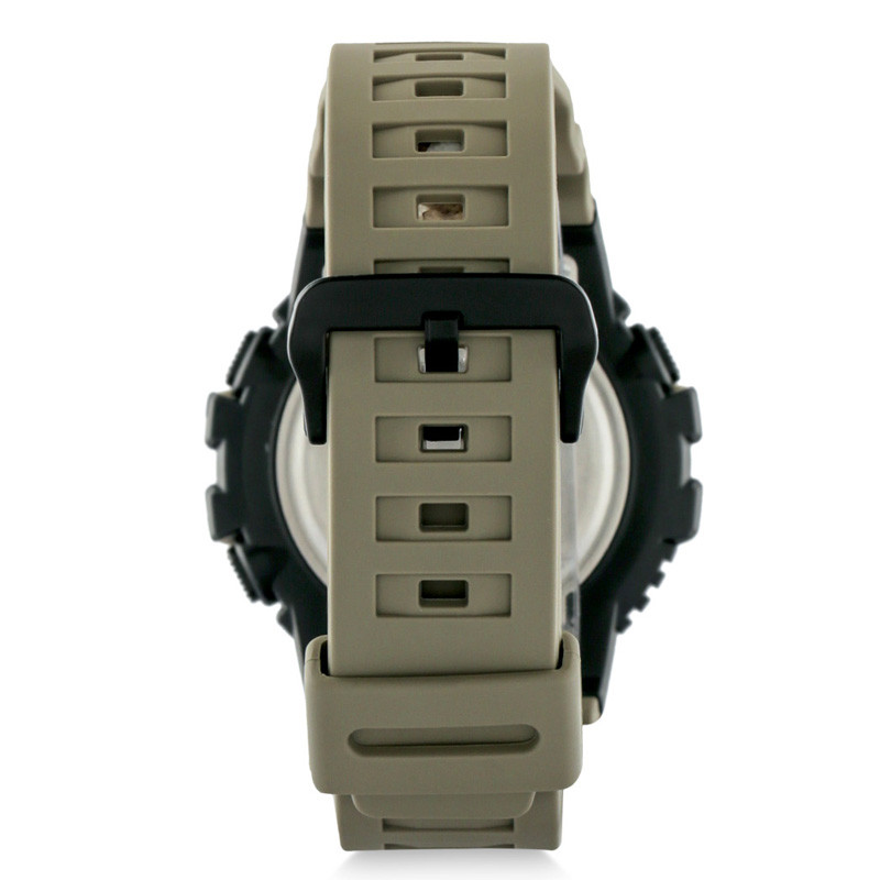 Digital Analog Dial Khaki Resin Strap Watches foto 4