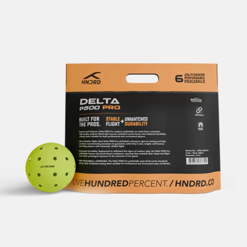 BOLA PICKLEBALL HUNDRED Delta P500 Pro (Pack of 6)