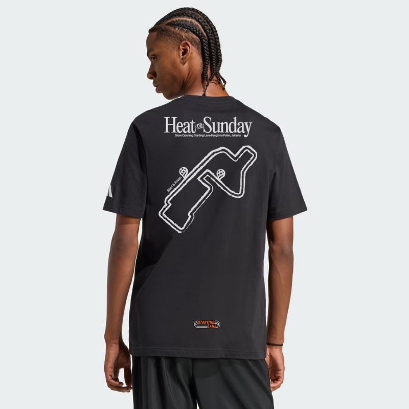 BAJU LARI ADIDAS BLANK TEE x HEAT ON SUNDAY