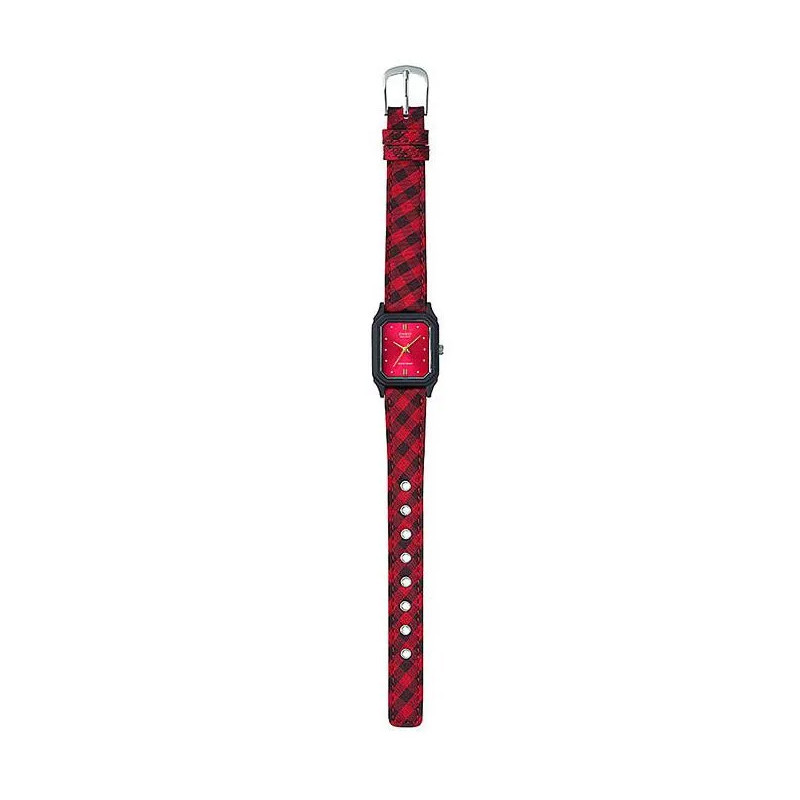 Wmns Leather Cloth Band Watch foto 2