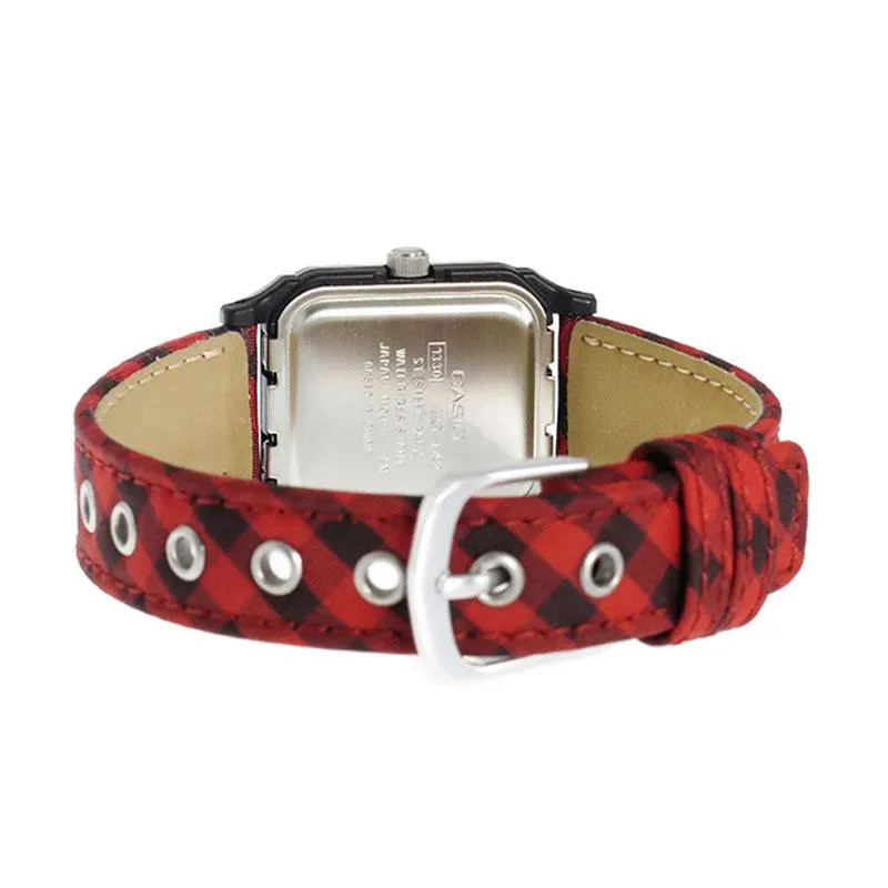 Wmns Leather Cloth Band Watch foto 3
