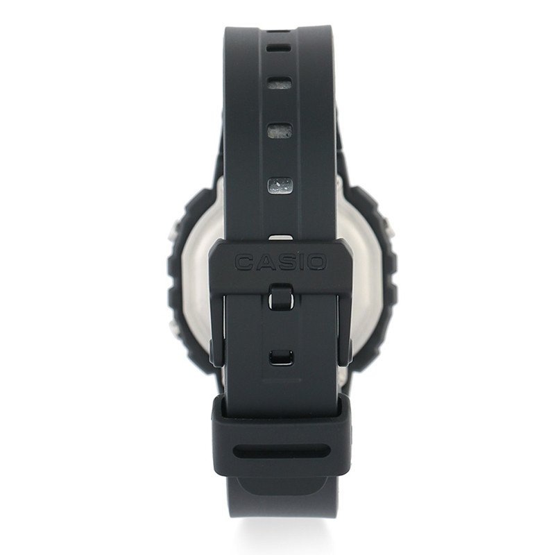 JAM TANGAN  CASIO Black Chronograph Alarm LCD