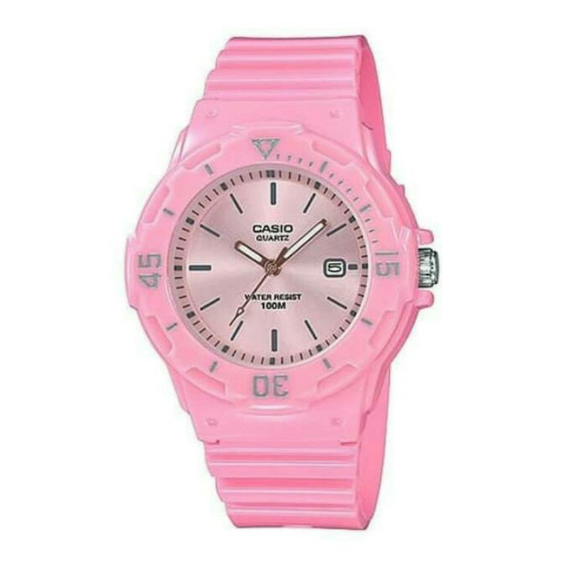JAM TANGAN  CASIO Dial Pink Resin Strap Analog Watches