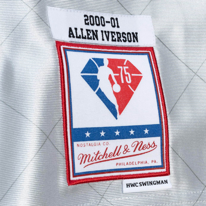 BAJU BASKET MITCHELL N NESS 75th Platinum Swingman Allen Iverson Philadelphia 76ers 2000-01 Jersey