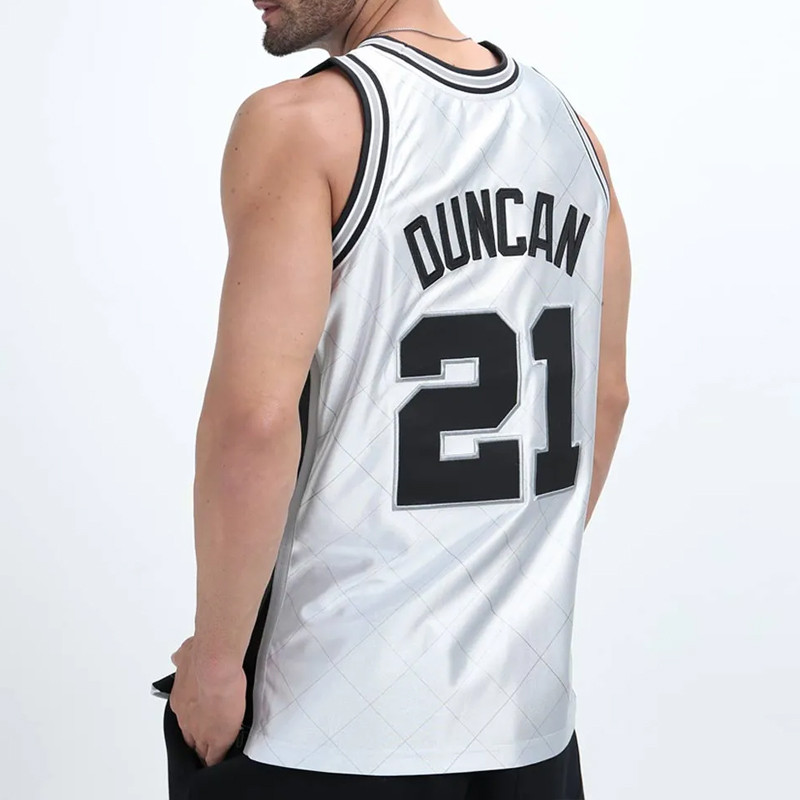 BAJU BASKET MITCHELL N NESS 75th Platinum Swingman Tim Duncan San Antonio Spurs Jersey