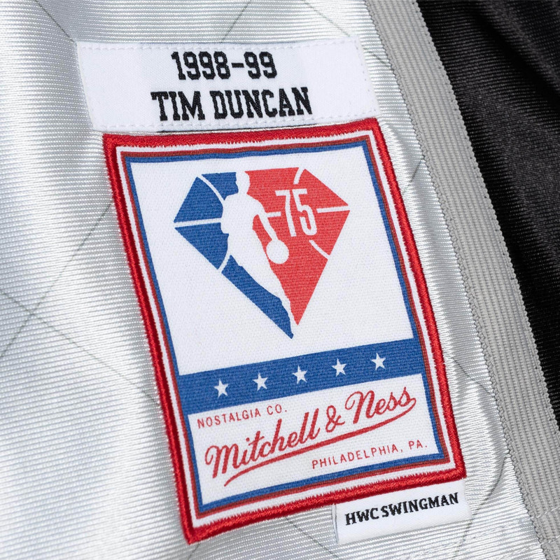 BAJU BASKET MITCHELL N NESS 75th Platinum Swingman Tim Duncan San Antonio Spurs Jersey