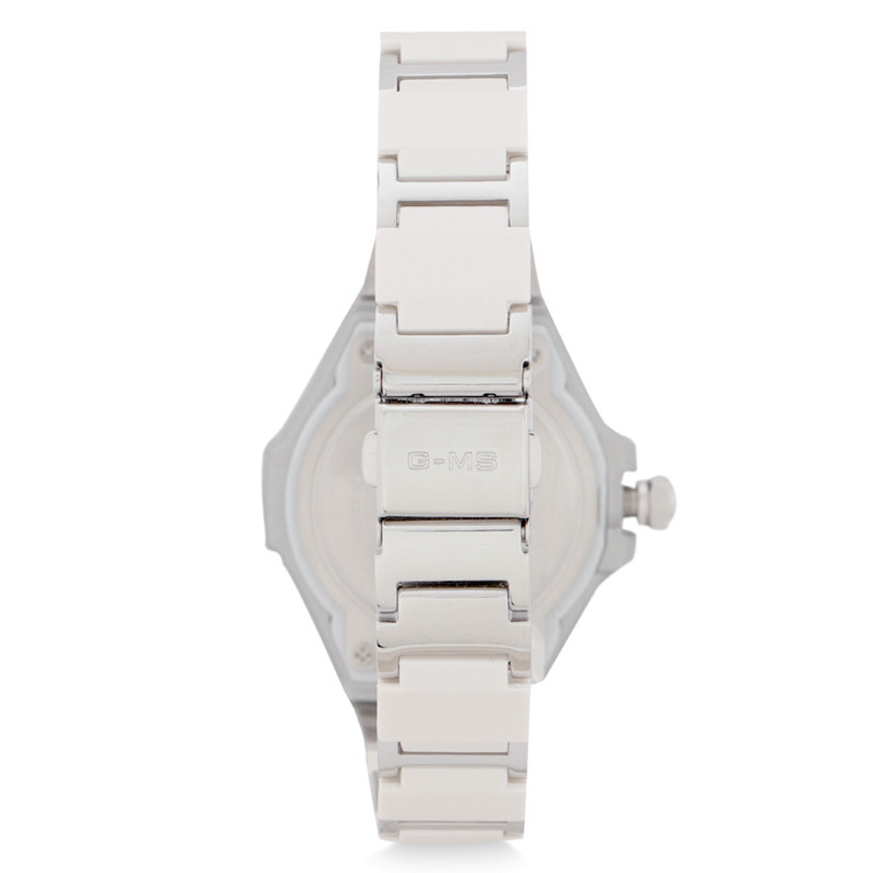 JAM TANGAN  CASIO Baby-G MS Series Tough Solar Silver Dial White Resin