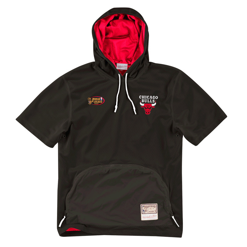 BAJU BASKET MITCHELL N NESS Chicago Bulls Short Sleeve Hooded Air Mesh Tee