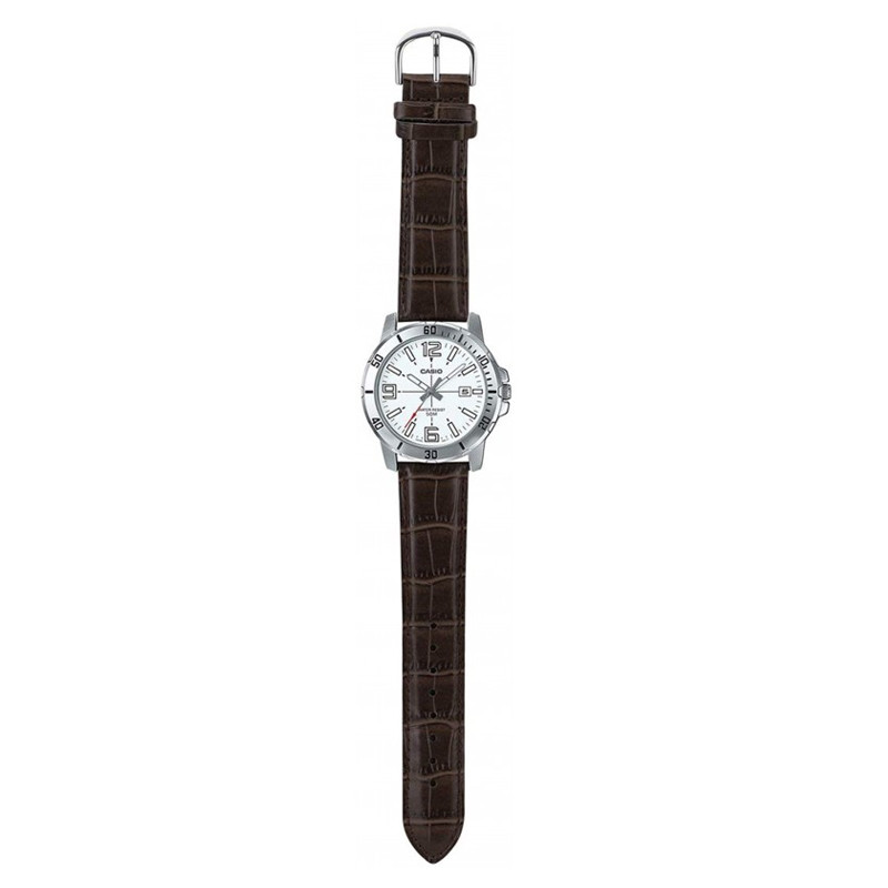 Analog White Dial Leather Strap foto 2