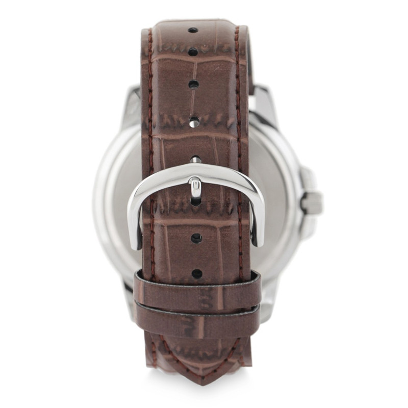 Analog White Dial Leather Strap foto 4
