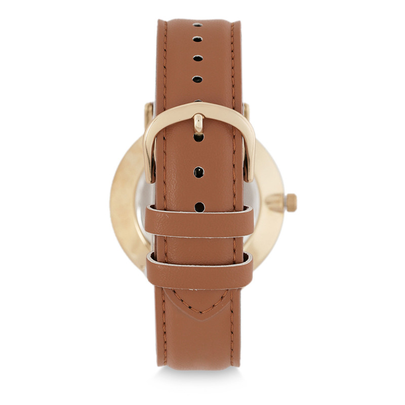 JAM TANGAN  CASIO Enticer Brown Dial Leather Analogue Watch