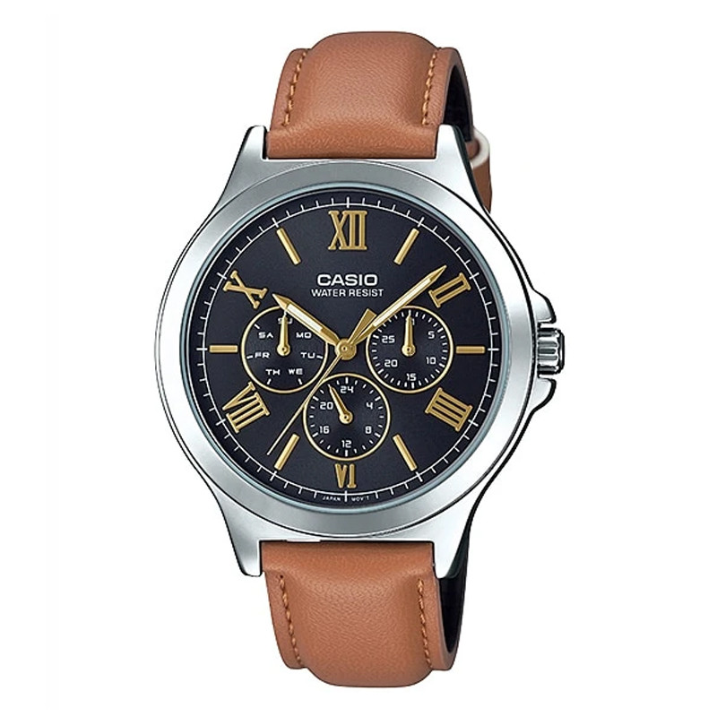JAM TANGAN  CASIO Analog Black Multi Dial Watch
