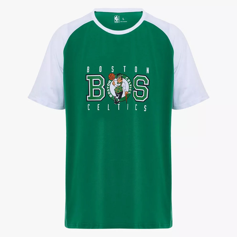 BAJU BASKET NBA SHORT SLEEVE TEE RAGLAN PRINT Boston CELTICS