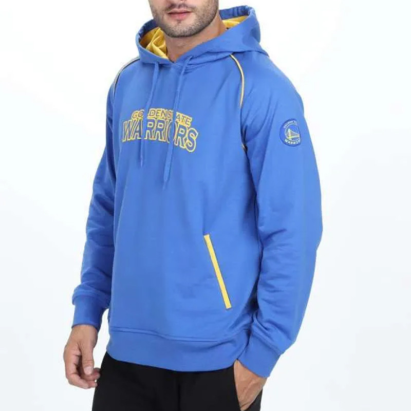 Baju Basket Nba Hoodie Contrast Piping Golden State Warriors Blue