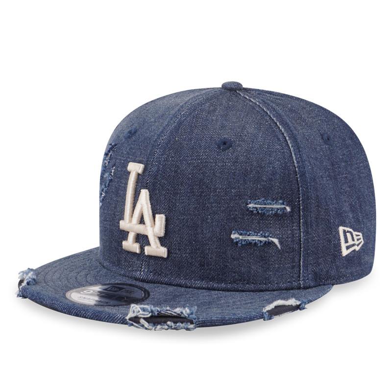 AKSESORIS SNEAKERS NEW ERA LA Dodgers Destroyed Denim 9Fifty Cap