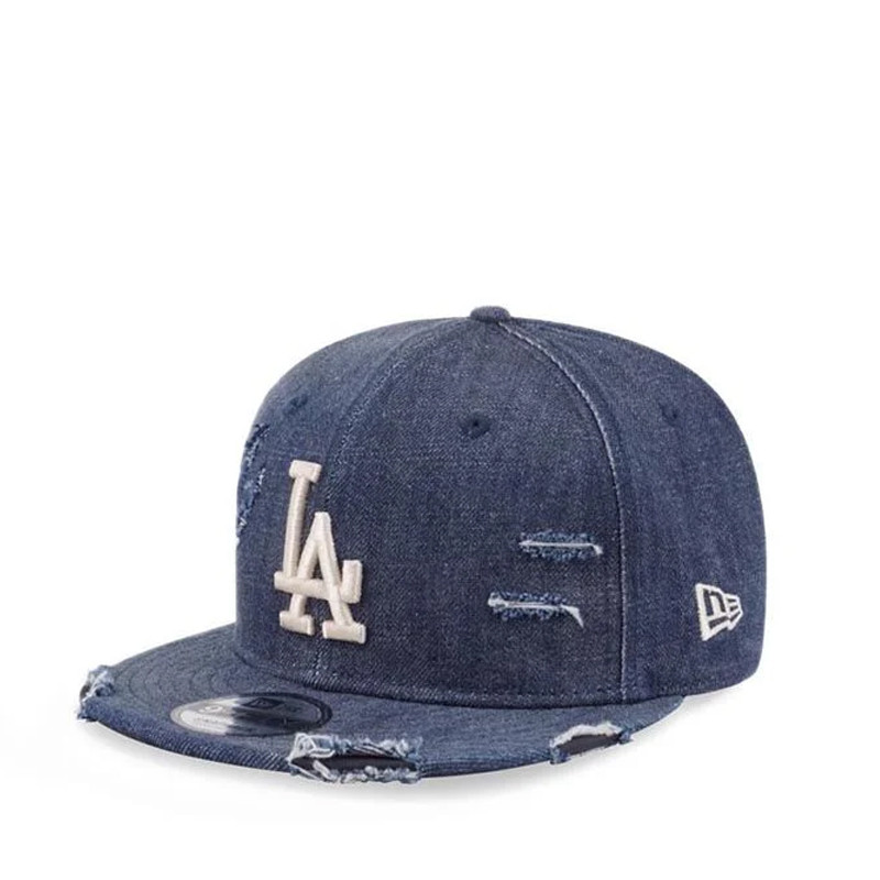 AKSESORIS SNEAKERS NEW ERA LA Dodgers Destroyed Denim 9Fifty Cap