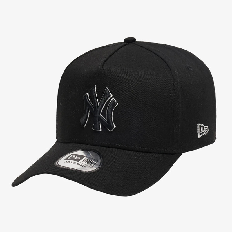 TOPI SNEAKERS NEW ERA 9Forty New York Yankees Silver Outline Black Trucker