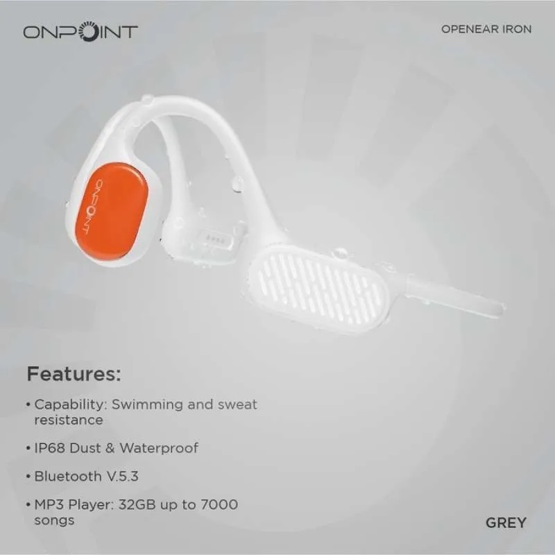 PERALATAN LARI ONPOINT IRON OpenEar Bone Conduction Headphone