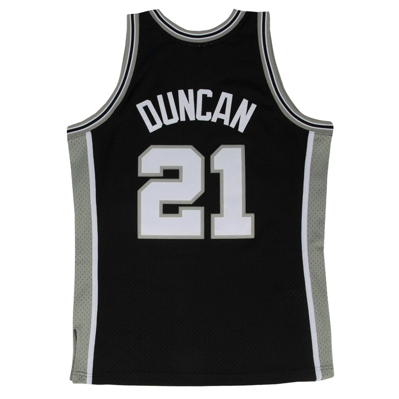 BAJU BASKET MITCHELL N NESS Tim Duncan Swingman Road Jersey Spurs 98 