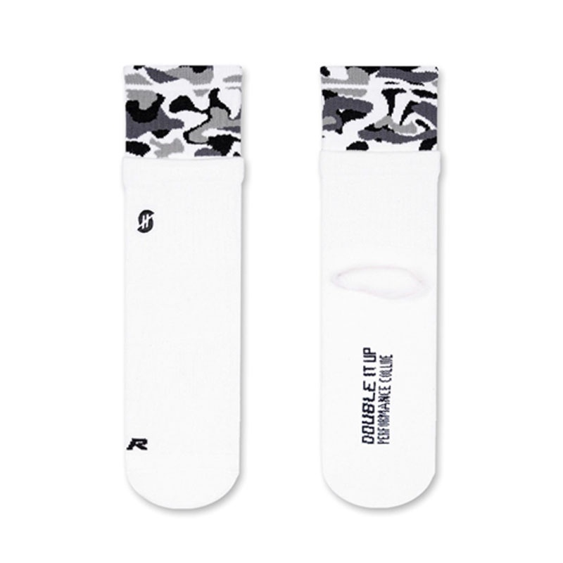 KAOS KAKI BASKET STAY HOOPS Flecktarn White