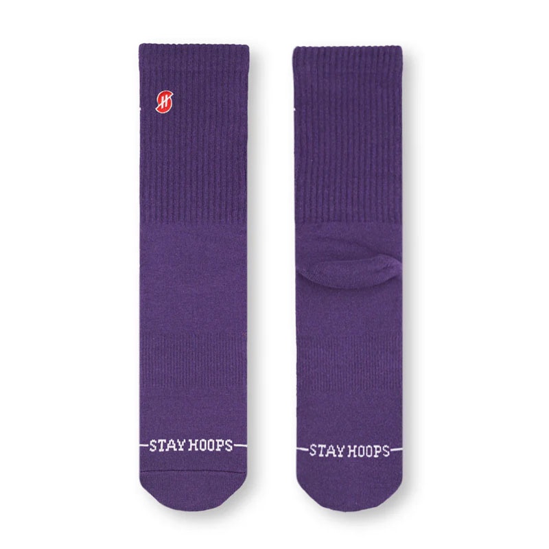 KAOS KAKI BASKET STAY HOOPS Plain Dark Purple DPR 