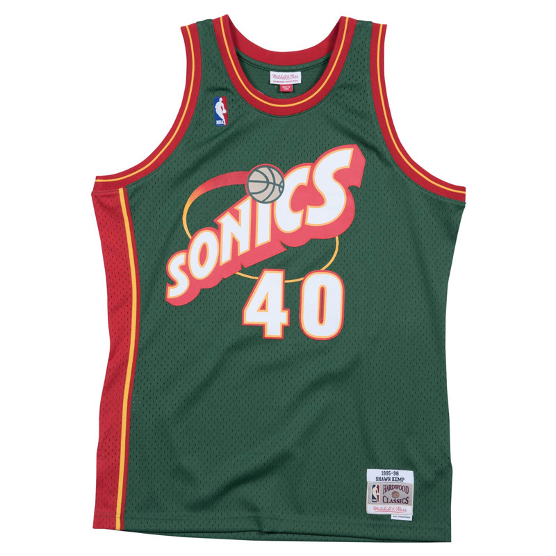 BAJU BASKET MITCHELL N NESS Shawn Kemp Seattle SuperSonics Road 1995-96 Swingman Jersey