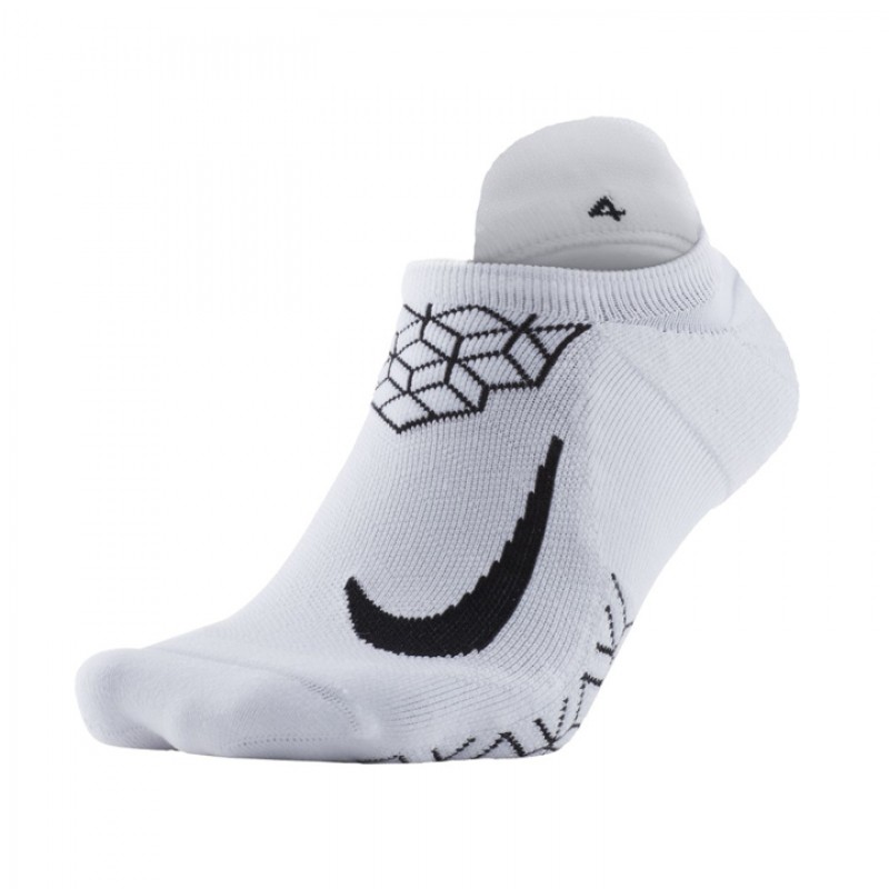 Kaos Kaki Lari Nike Elite Cushioned No-show Running Socks White
