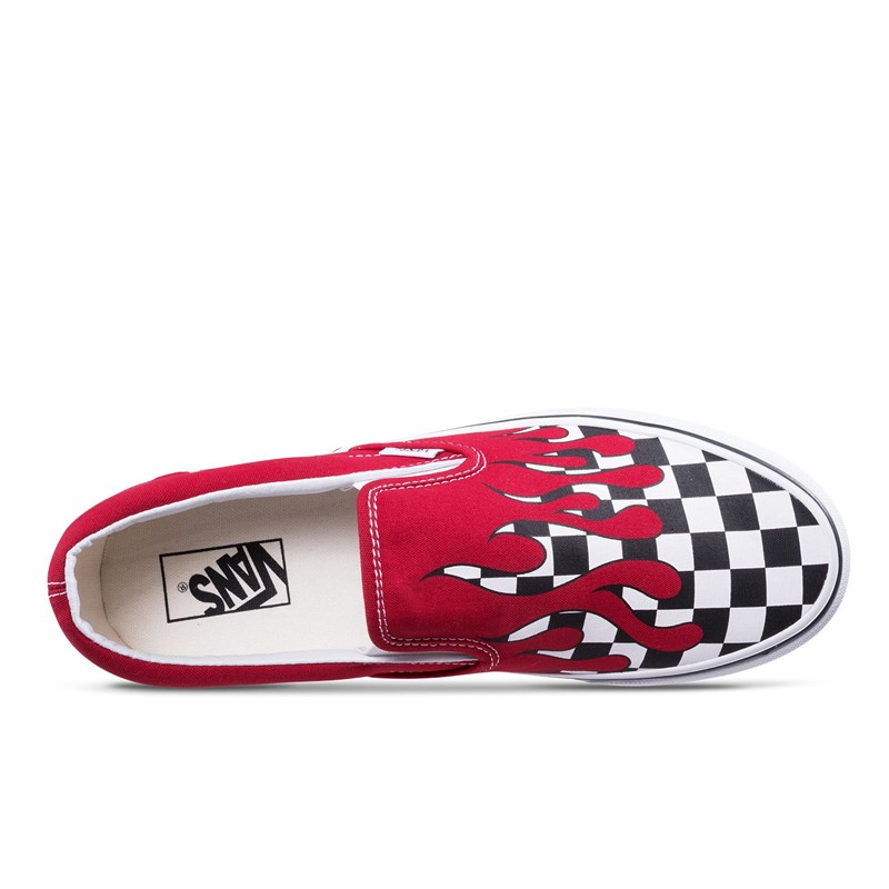 SEPATU SNEAKERS VANS Checker Flame Classic Slip On