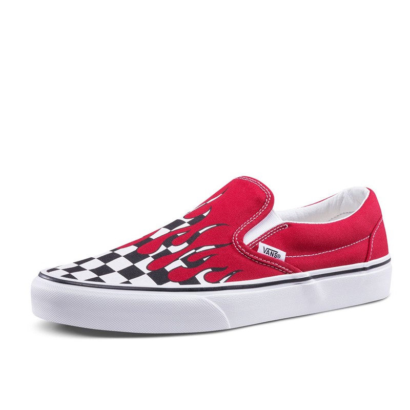 SEPATU SNEAKERS VANS Checker Flame Classic Slip On