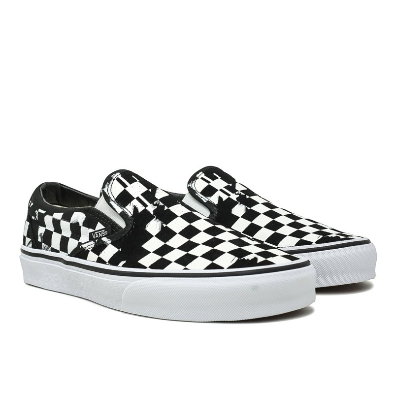 SEPATU SNEAKERS VANS Classic Overprint Check Slip On