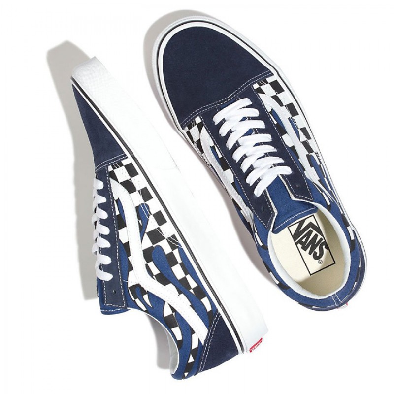 SEPATU SNEAKERS VANS Old Skool Checker Flame