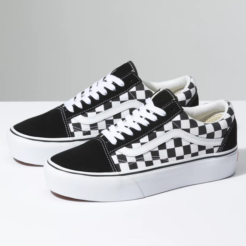 SEPATU SNEAKERS VANS Checkerboard Old Skool Platform
