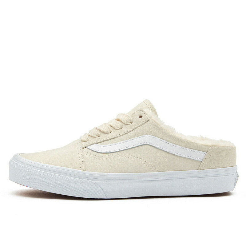 Vans Shoes Vans Old Skool White Cream Sepatu Sneakers Vans Old Skool Mule  Suede White Asparagus