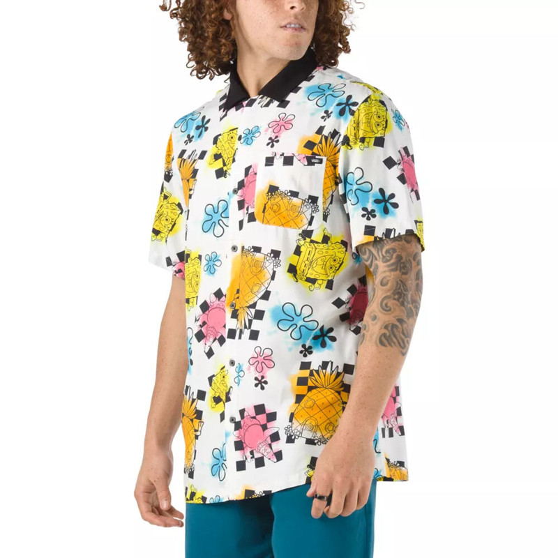 BAJU SNEAKERS VANS X SPONGEBOB AIRBRUSH BUTTONDOWN SHIRT