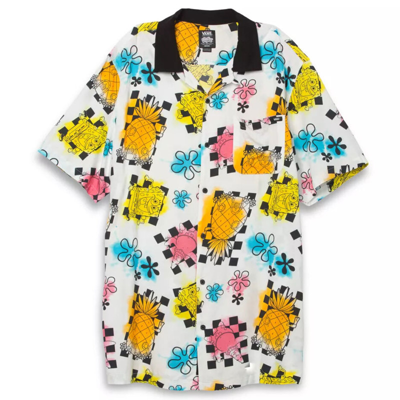 BAJU SNEAKERS VANS X SPONGEBOB AIRBRUSH BUTTONDOWN SHIRT