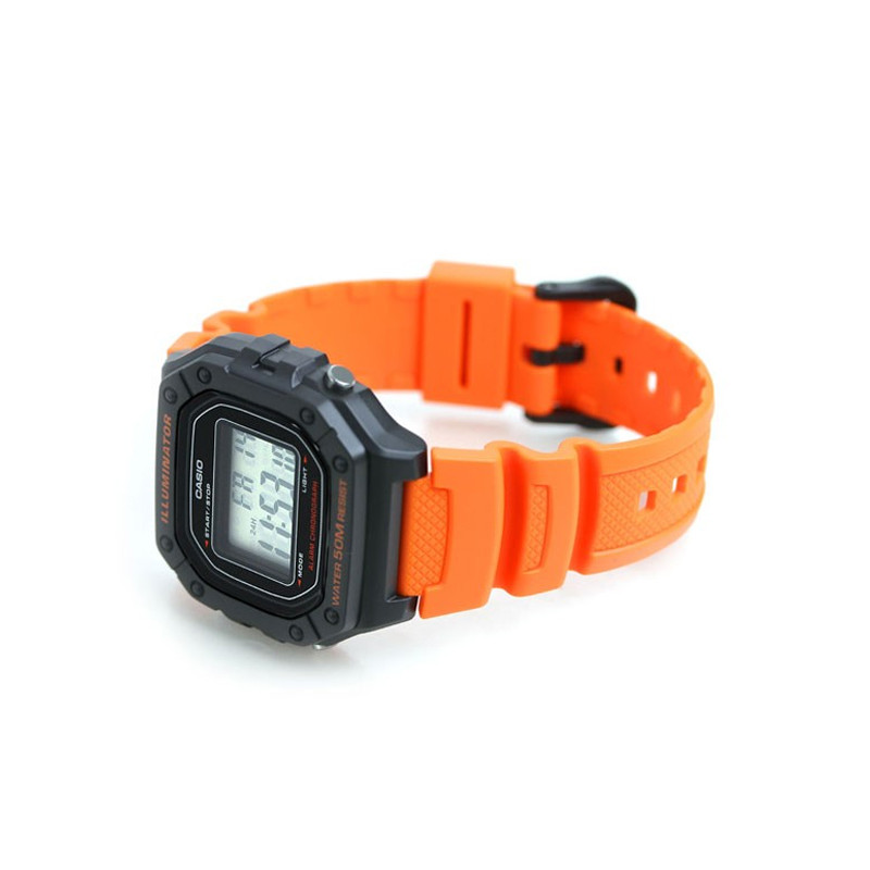 JAM TANGAN  CASIO Digital Dial Orange Resin Strap