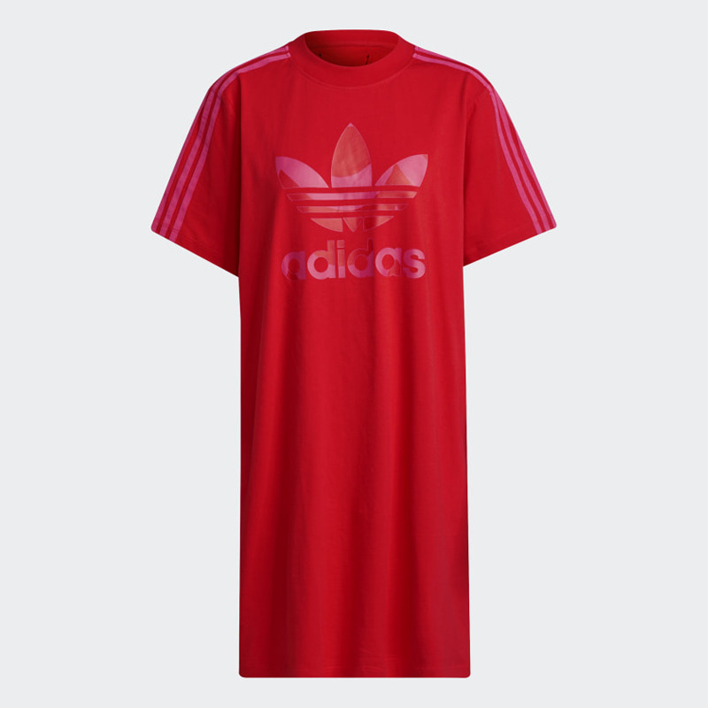 BAJU SNEAKERS ADIDAS MARIMEKKO TREFOIL PRINT INFILL TEE DRESS