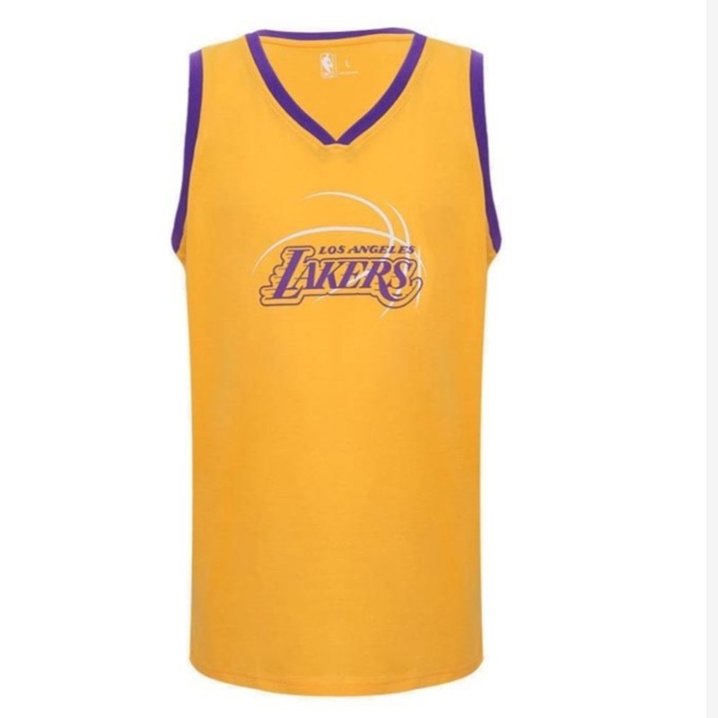 BAJU BASKET NBA Muscle Top Print Contrast Trim LA Lakers Jersey